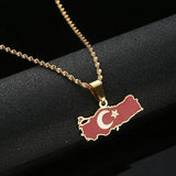 Turkey Map Flag Necklace Pendant Women Jewelry Turkiye Cumhuriyeti