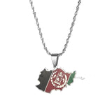 Afghanistan Map Pendant Necklace Afghan Flag Chain Jewelry