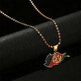 Afghanistan Map Pendant Necklace Afghan Flag Chain Jewelry