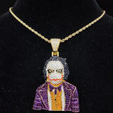Hip Hop Iced Out Bling Clown Pendant Necklace with Chain
