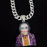 Hip Hop Iced Out Bling Clown Pendant Necklace with Chain