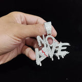 Hip Hop Cuban Chains NO LOVE Necklace Pendants for Men and Women