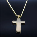 Christian Cross Holy Bible Necklace Stainless Steel