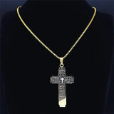 Christian Cross Holy Bible Necklace Stainless Steel