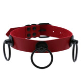 Red PU Leather Clavicle Chain Collar Necklace Harajuku Gothic Choker