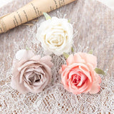 10Pcs 6Cm Artificial Flowers Flannel Rose for Home Decor Wedding Diy Candy Box