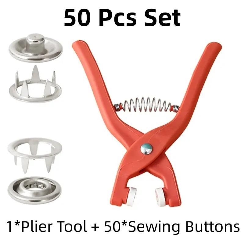 9.5MM Five Jaw Buckle Pliers Set Tool DIY Craft Sewing Snap Buttons
