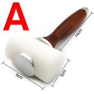 Leather Carve Hammer Nylon Mallet Wood Handle Leathercraft Punch DIY Tool