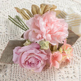 5 Branches Silk Peony Roses Artificial Flowers Home Vase Decor Wedding Bouquet