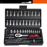 Universal Car Repair Tool Set Ratchet Wrench Combination Bit DIY Keys