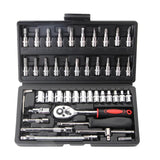 Universal Car Repair Tool Set Ratchet Wrench Combination Bit DIY Keys