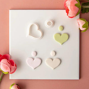 Love Heart Shaped Earrings Soft Clay Molds Jewelry Pendant Shape Cutting