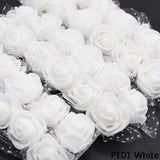 144pcs Artificial Rose Flower Heads Foam Flower DIY Bear Valentine Gift