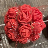144pcs Artificial Rose Flower Heads Foam Flower DIY Bear Valentine Gift