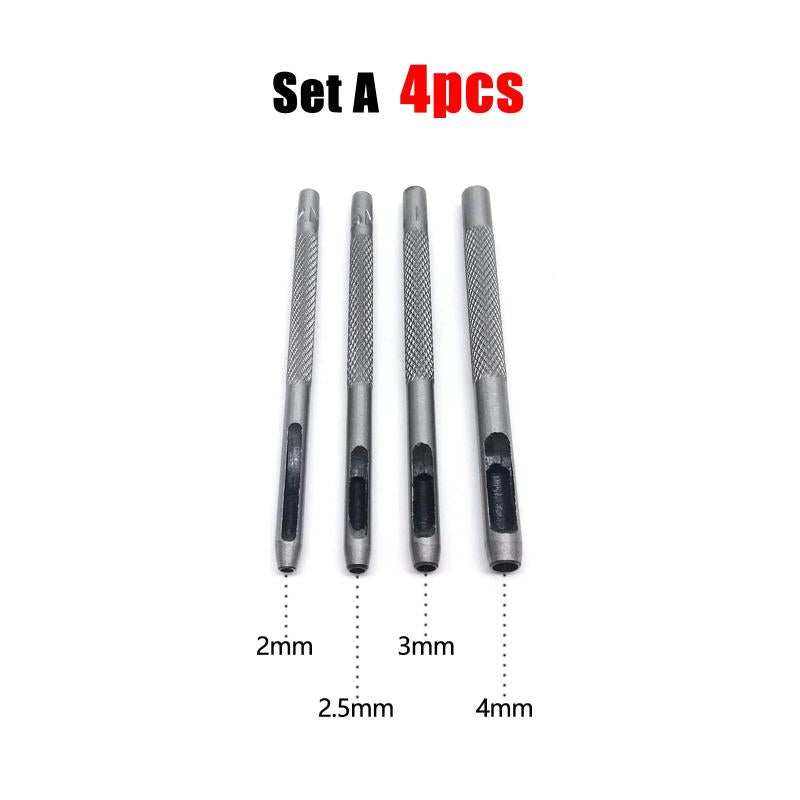 45# Steel Round Hole Punch Tool Set for Gasket Leather Craft Belt Bag Clothing