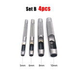 45# Steel Round Hole Punch Tool Set for Gasket Leather Craft Belt Bag Clothing