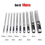 45# Steel Round Hole Punch Tool Set for Gasket Leather Craft Belt Bag Clothing