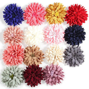 10PCS 7.5CM Artificial Fabric Flower Head DIY Wedding Shoes Headdress
