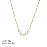18K Plated CZ Station Necklace for Women