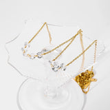 18K Plated CZ Station Necklace for Women