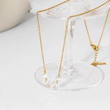 18K Plated CZ Station Necklace for Women