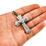 Stainless Steel Cross Pendant Necklace Men Women