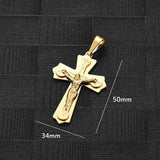 Stainless Steel Cross Pendant Necklace Men Women