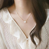 Peach Blossom Pendant Necklace Stainless Steel Plated 18K Jewelry