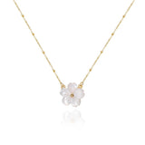 Peach Blossom Pendant Necklace Stainless Steel Plated 18K Jewelry