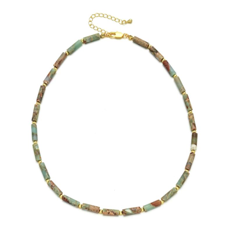Howlite Stone Tube Beads Energy Necklace for Men Women