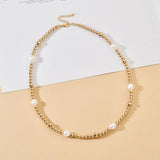 Pearl Beads Choker Necklace Women Boho Jewelry Collar Clavicle Chain