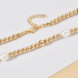 Pearl Beads Choker Necklace Women Boho Jewelry Collar Clavicle Chain