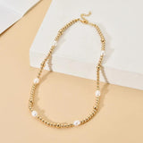 Pearl Beads Choker Necklace Women Boho Jewelry Collar Clavicle Chain
