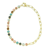 Retro Rose Pink CZ Choker Tennis Chain Necklace For Women AAA+ CZ