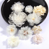 10 Pcs Mix Fabric Flowers for DIY Wedding Invitation
