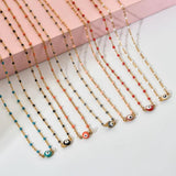 Bohemian Evil Eye Pendant Necklace Stainless Steel Chain