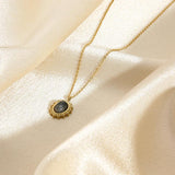 Labradorite Charm Necklace Stainless Steel