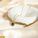 Labradorite Charm Necklace Stainless Steel