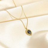 Labradorite Charm Necklace Stainless Steel