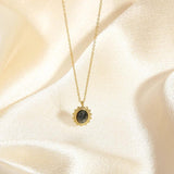 Labradorite Charm Necklace Stainless Steel