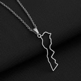 Morocco Map Pendant Necklace Steel Men Women Map Jewelry