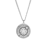 Pentagram Crescent Necklace Sakura Magic Circle Stainless Steel Jewelry