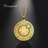 Pentagram Crescent Necklace Sakura Magic Circle Stainless Steel Jewelry