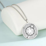Pentagram Crescent Necklace Sakura Magic Circle Stainless Steel Jewelry