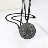 Pentagram Crescent Necklace Sakura Magic Circle Stainless Steel Jewelry