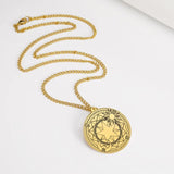 Pentagram Crescent Necklace Sakura Magic Circle Stainless Steel Jewelry