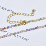 Small Shine Natural Stone Crystal Quartz Zirconia Tourmaline Necklace