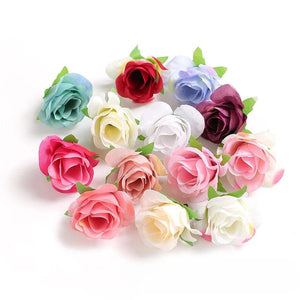 30PCS Artificial Rose Head DIY Wreath Silk Flower