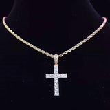Hip Hop Cross Pendant Necklace Zircon Tennis Chain Iced Out Bling Necklaces