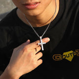 Hip Hop Cross Pendant Necklace Zircon Tennis Chain Iced Out Bling Necklaces